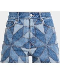 Veronica Beard - Elijah Geometric Quilt Denim Shorts - Lyst