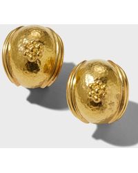 Elizabeth Locke - Small Gold Puff Earrings With Gold Daisy - Lyst