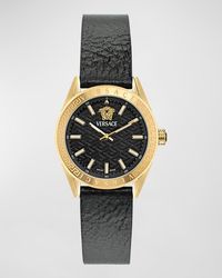 Versace - 36Mm V-Code Watch With Calf Leather Strap - Lyst