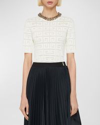 Givenchy - 4G Lace Short-Sleeve Sweater - Lyst