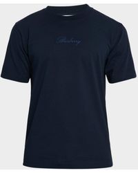 Burberry - Check Cursive Logo Cotton T-Shirt - Lyst