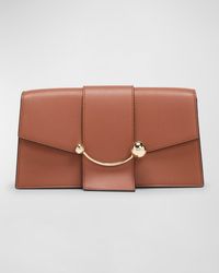 Strathberry - Crescent Mini Flap Leather Crossbody Bag - Lyst