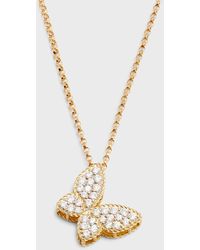Roberto Coin - 18k Diamond Butterfly Pendant Necklace - Lyst