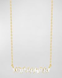 Suzanne Kalan - 18K Classic Fireworks Bar Necklace With Diamond Baguettes - Lyst