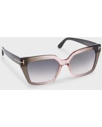 Tom Ford - Transparent Two-tone Acetate Cat-eye Sunglasses - Lyst