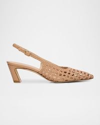 Stuart Weitzman - 50Mm Stassi Woven Leather Slingback Pumps - Lyst