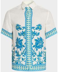 Etro - Apos;S Floral-Print Linen Short-Sleeve Button-Down Shirt - Lyst