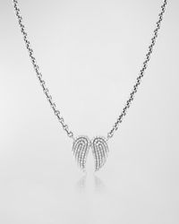 Sheryl Lowe - Pave Diamond Angel Wing Chain Necklace - Lyst