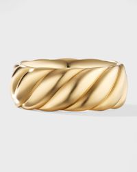 David Yurman - Sculpted Cable Contour Band Ring In 18k Gold, 9mm - Lyst