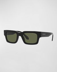 Giorgio Armani - Ombre Logo Acetate Rectangle Sunglasses - Lyst