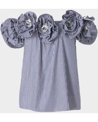 Carolina Herrera - Embroidered Flower Off-The-Shoulder Top - Lyst
