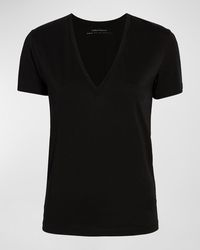 Another Tomorrow - Cotton V-Neck Tee - Lyst
