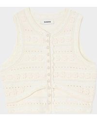 Sandro - Propriano Knit Button-Front Top - Lyst
