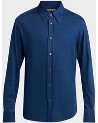 Tom Ford - Apos;S Cotton Denim Point-Collar Button-Down Shirt - Lyst