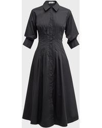 Jonathan Simkhai - Jazz Core Cotton Poplin Pintuck Midi Dress - Lyst