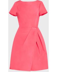 Carolina Herrera - Icon Bateau Neck Short-Sleeve Dress - Lyst