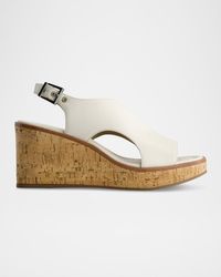 Bernardo - Kuarta Leather Cork Wedge Sandals - Lyst