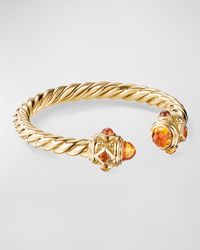 David Yurman 18k Gold Renaissance Ring With Madeira Citrine, Size 6 - Metallic