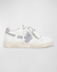 Off-White c/o Virgil Abloh - Slim Out Of Office Mesh And Leather Low-Top Sneakers - Lyst