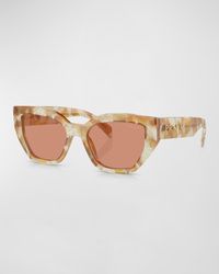 Prada - Logo Acetate Butterfly Sunglasses - Lyst
