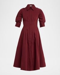 Jonathan Simkhai - Jazz Poplin Pintuck Midi Shirtdress - Lyst