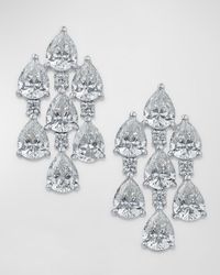 Golconda by Kenneth Jay Lane - Cubic Zirconia Round And Pear Draped Fringe Drop Earrings - Lyst