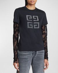 Givenchy - Two-Layer Beaded 4G Shirt With Mesh Sleeves - Lyst