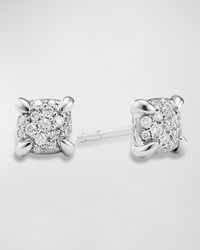 David Yurman - Chatelaine 18k White Gold Diamond Stud Earrings - Lyst