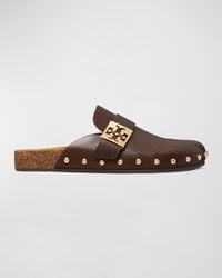 Tory Burch - Mellow Leather Buckle Slide Mules - Lyst
