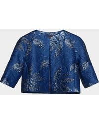 Talbot Runhof - Metallic Peony Jacquard Bolero Jacket - Lyst