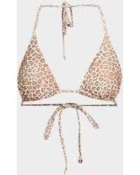 Ramy Brook - Nikoleta Leopard Triangle Bikini Top - Lyst