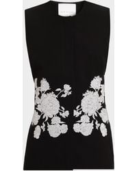 Tahari - The Isla Sleeveless Floral-Embroidered Jacket - Lyst