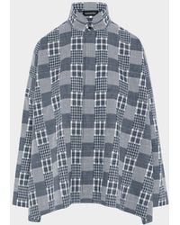 Eskandar - Multi-Plaid Cotton Wide Longer Back Shirt Jacket - Lyst