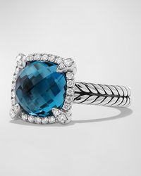 David Yurman - Chatelaine Pavé Bezel Ring With Gemstone And Diamonds In Silver, 9mm - Lyst