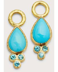Elizabeth Locke - 19k Pear-shaped Turquoise Earring Pendants, 17x8mm - Lyst