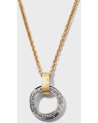 Marco Bicego - Jaipur Link 18k Yellow & White Gold Flat-link Diamond Pendant Necklace - Lyst