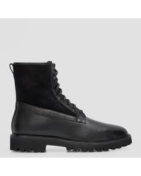 Aquatalia - Gitano Weatherproof Leather And Suede Lace-Up Boots - Lyst