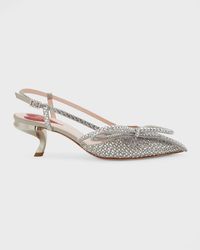Roger Vivier - 55Mm Virgule Strass Slingback Pumps With Bow - Lyst