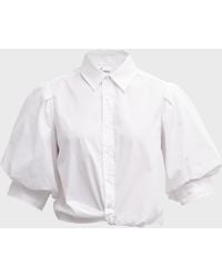Finley - Bomba Button-Down Twist-Front Poplin Shirt - Lyst