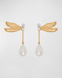 Oscar de la Renta - Double Wing Dragonfly Earrings - Lyst