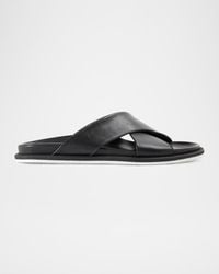 Paul Stuart - Apos;S Punta Crisscross Leather Slide Sandals - Lyst