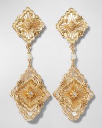 Buccellati - Opera Tulle Pendant Earrings In Mother-of-pearl With Diamonds And 18k Yellow Gold - Lyst