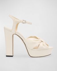 Jimmy Choo - Heloise Leather Ankle-Strap Platform Sandals - Lyst