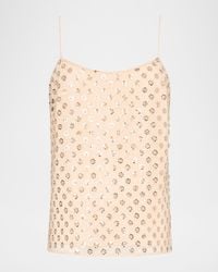 MILLY - Rylan Sequin-Embroidered Tank Top - Lyst