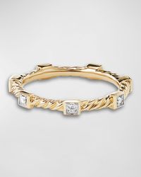 David Yurman - Cable Collectibles 18k Diamond Stacking Ring, Size 9 - Lyst