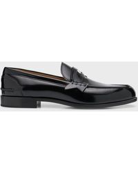Christian Louboutin - Patent Leather Penny Loafers - Lyst
