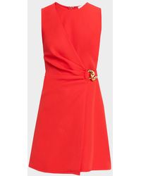 Shoshanna - Lily Sleeveless Wrap-Front Crepe Mini Dress - Lyst