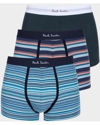 Paul Smith - Apos;S Organic-Cotton Mix Stripe 3-Pack Boxer Brief Set - Lyst