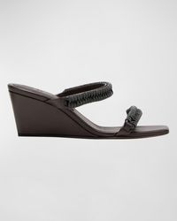 Brunello Cucinelli - Monili Dual-band Slide Wedge Sandals - Lyst