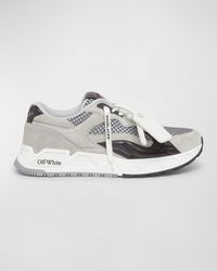 Off-White c/o Virgil Abloh - Kick Off Mesh And Leather Runner Sneakers - Lyst